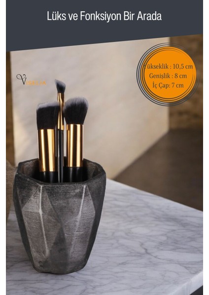 Makyaj Duzenleyici Makyaj Organizeri Makyaj Fırçalığı Makyaj Fırçası Altın Renk Model 2 fiyatları