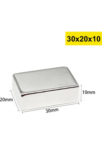 2 Adet 30 x 20 x 10 mm Köşeli Neodyum Mıknatıs, Süper Güçlü Magnet, N35 Kalite fiyatları
