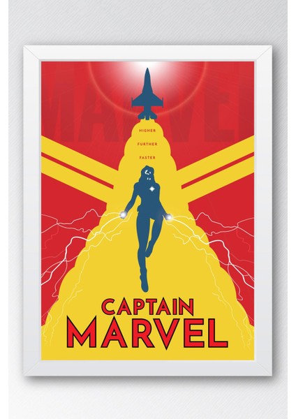 Captain Marvel Çerçeveli Tablo - Kaptan Marvel Poster Tablo