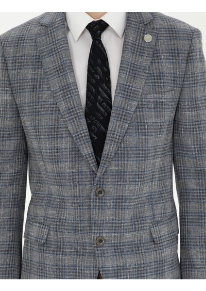 Erkek Gri Ex. Slim Fit Ceket 50284927-VR024