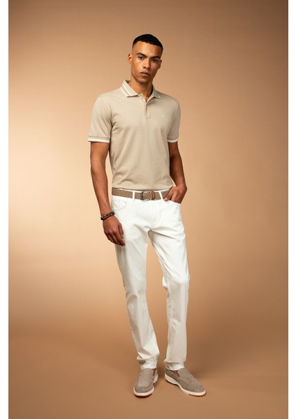 Regular Fit Likralı Kanvas / Chino Pantolon