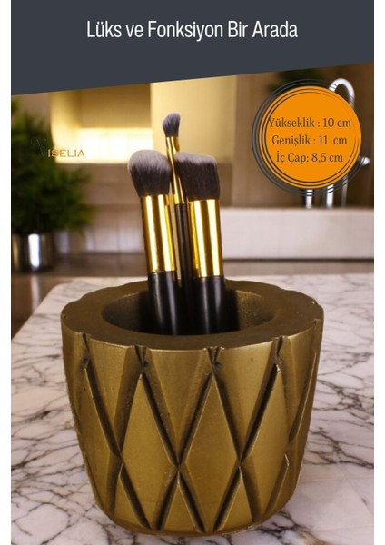 Makyaj Duzenleyici Makyaj Organizeri Makyaj Fırçalığı Makyaj Fırçası Altın Renk Model 18 fiyatları