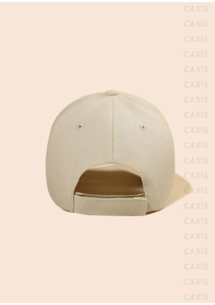 Dalga Figürlü Baskılı Koyu Bej Unisex Klasık Cap Model Ayarlanabilir Çırtlı Şapka