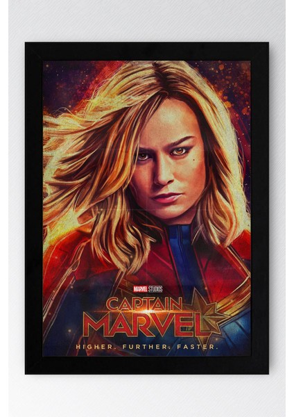 Captain Marvel Çerçeveli Tablo - Kaptan Marvel Poster Tablo