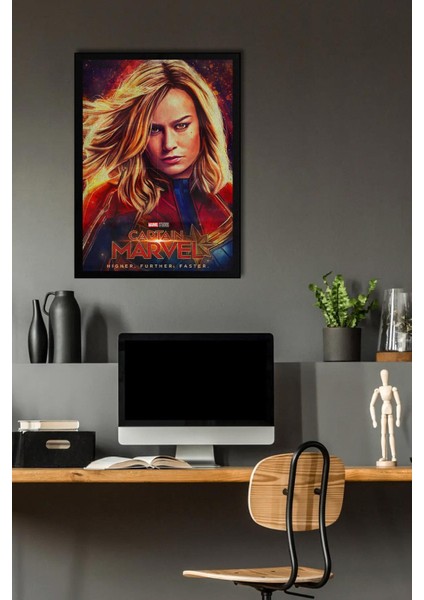 Captain Marvel Çerçeveli Tablo - Kaptan Marvel Poster Tablo fiyatları