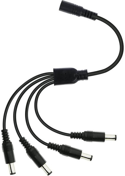 4'lü Dc Adaptör Çoklayıcı Kablo 5.5*2.1mm - 1 Dişi 4 Erkek - Şerit LED Cctv Power Jack - 40CM fiyatları