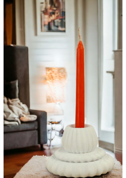 Şamdan Mumluk Dekoratif Mumluk Beyaz Renk Tealight Mumluk Model 1