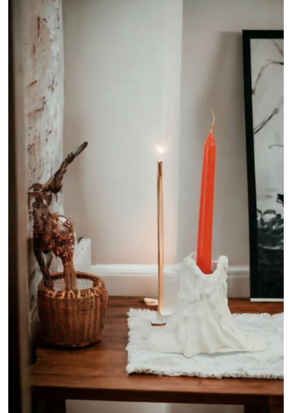 Şamdan Mumluk Dekoratif Mumluk Beyaz Renk Tealight Mumluk Model 2