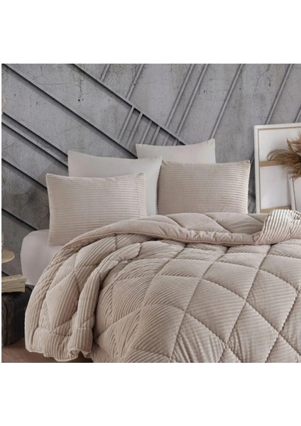 Premium Soft Çift Kişilik Yorgan Seti Bej