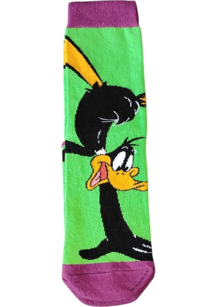 Daffy Duck Desenli Soket Çorap