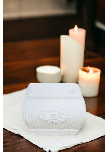 Şamdan Mumluk Dekoratif Mumluk Beyaz Renk Tealight Mumluk Model 28