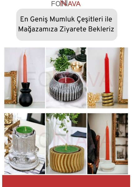 Şamdan Mumluk Dekoratif Mumluk Tealight Mumluk Model 24