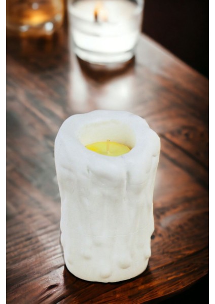 Şamdan Mumluk Dekoratif Mumluk Beyaz Renk Tealight Mumluk Model 29