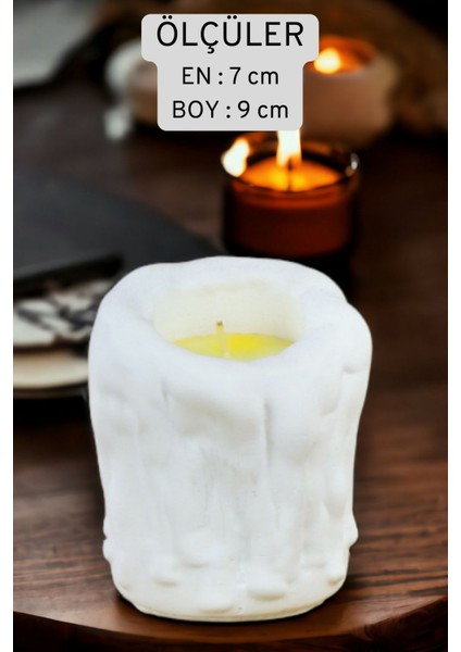 Şamdan Mumluk Dekoratif Mumluk Beyaz Renk Tealight Mumluk Model 30
