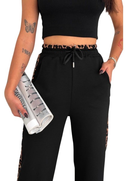 Looksense Kadın Siyah Modal Garni Bol Paça Pantolon 6205 fırsatları