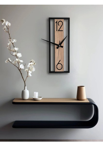 Ahşap Modern Saat Dekoratif Duvar Saati Mdf Duvar Saati Siyah Kahve 6 mm Mdf Lazer Kesim Saat