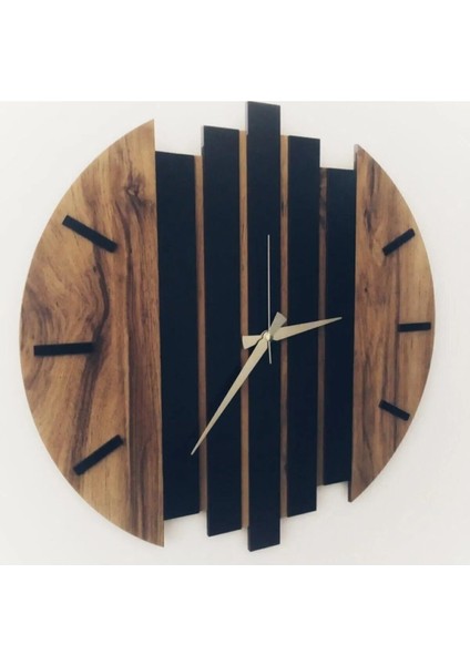 Modern Ahşap Duvar Saati 35CM