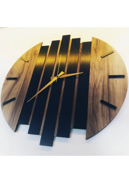Modern Ahşap Duvar Saati 35CM