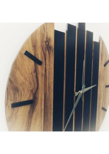 Modern Ahşap Duvar Saati 35CM