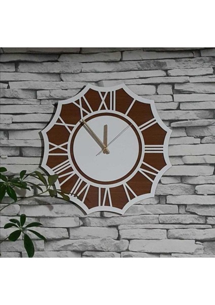 Lazer Kesim Dekoratif Ahşap Duvar Saati