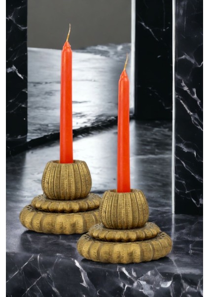 Şamdan Mumluk Dekoratif Mumluk Tealight Mumluk Model 1 Ikili Mumluk
