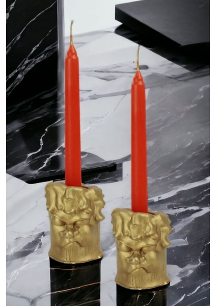 Şamdan Mumluk Dekoratif Mumluk Tealight Mumluk Model 4 Ikili Mumluk