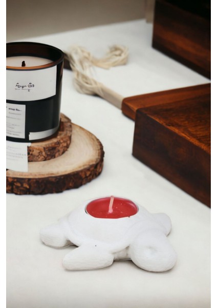 Şamdan Mumluk Dekoratif Mumluk Beyaz Renk Tealight Mumluk Model 41