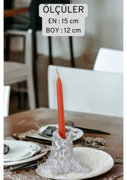 Şamdan Mumluk Dekoratif Mumluk Tealight Mumluk Model 2 Ikili Mumluk