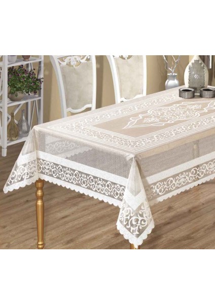 Osmanlı Desen Masa Örtüsü Gri 160x160 cm kare masa örtüsü