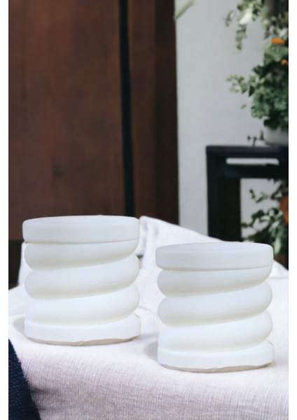 Şamdan Mumluk Dekoratif Mumluk Tealight Mumluk Model 27 Ikili Mumluk
