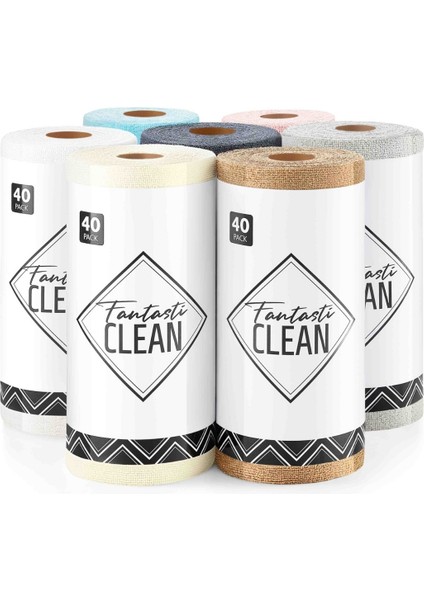 Çok Amaçlı Rulo Mikrofiber Temizlik Bezi 30X30 40 Yapraklı Gri
