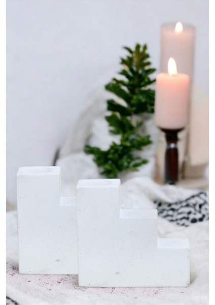 Şamdan Mumluk Dekoratif Mumluk Tealight Mumluk Model 18 Ikili Mumluk