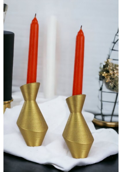 Şamdan Mumluk Dekoratif Mumluk Tealight Mumluk Model 22 Ikili Mumluk