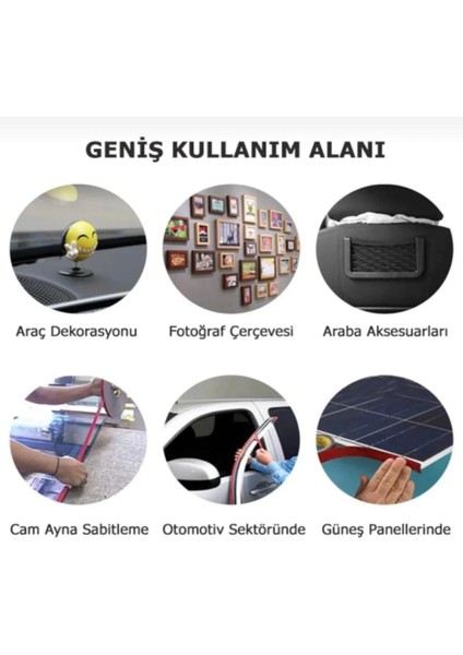 Çift Taraflı Bant 20 mm - 5 mt Şeffaf Silikon Vhb Bant - Süper Güçlü Yapıştırıcı - Şeffaf