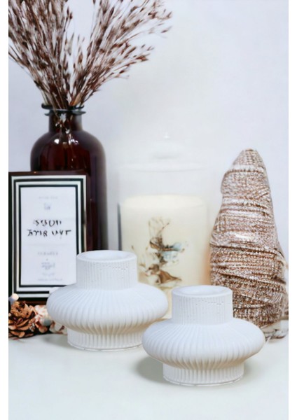Şamdan Mumluk Dekoratif Mumluk Tealight Mumluk Model 15 Ikili Mumluk