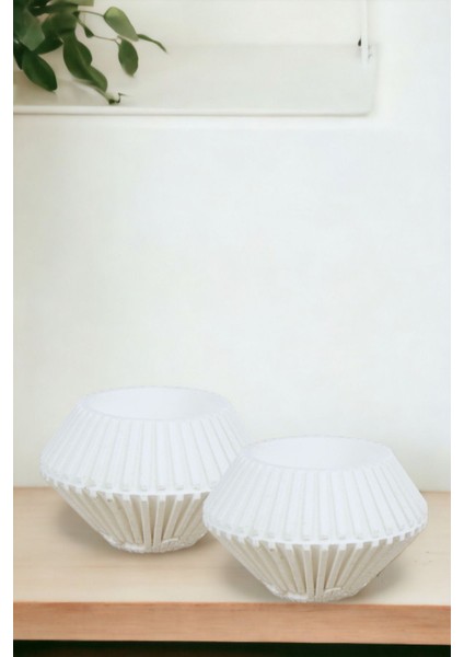 Şamdan Mumluk Dekoratif Mumluk Tealight Mumluk Model 37 Ikili Mumluk