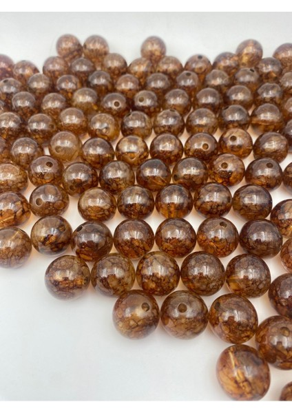 100GR 20MM Kahverengi Ebruli Simli Akrilik Boncuk, Çanta Boncuğu (100GR, ~22 Adet) fiyatları