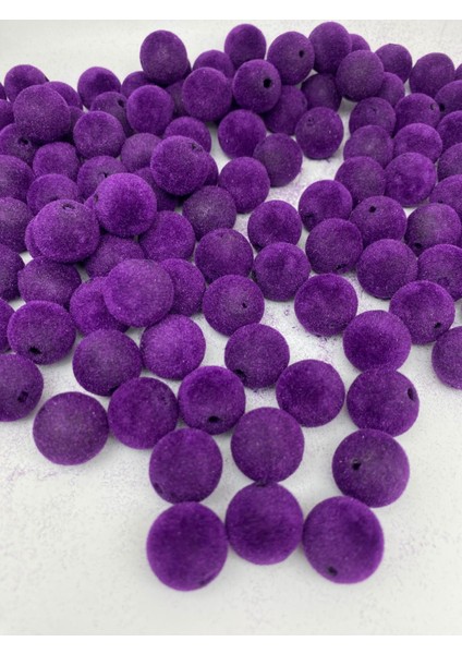 18MM Mor Renk Kadife Boncuk Takı Yapım, Çanta Boncuğu ( 100GR,~28 Adet) fiyatları