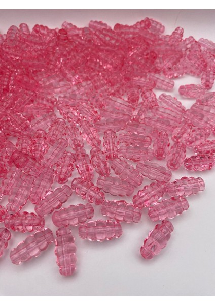 100GR Pembe Renk Makarna Model Burgulu,kovan Akrilik Boncuk, Çanta Yapım,hobi Boncuğu (~52 Adet) fiyatları