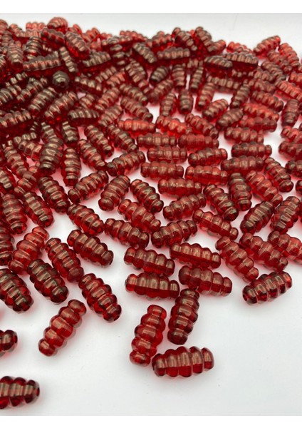 100GR Bordo Renk Makarna Model Burgulu,kovan Akrilik Boncuk,çanta Yapım,hobi Boncuğu (~52 Adet) fiyatları