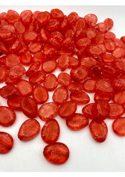 100GR Kırmızı Renk Çatlak Çakıl Model Akrilik Boncuk, Çanta Yapım,hobi Boncuğu (100GR, ~34 Adet) fiyatları