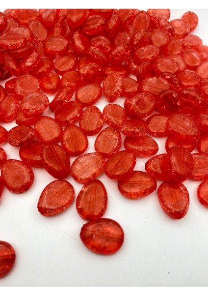 100GR Kırmızı Renk Çatlak Çakıl Model Akrilik Boncuk, Çanta Yapım,hobi Boncuğu (100GR, ~34 Adet) modelleri