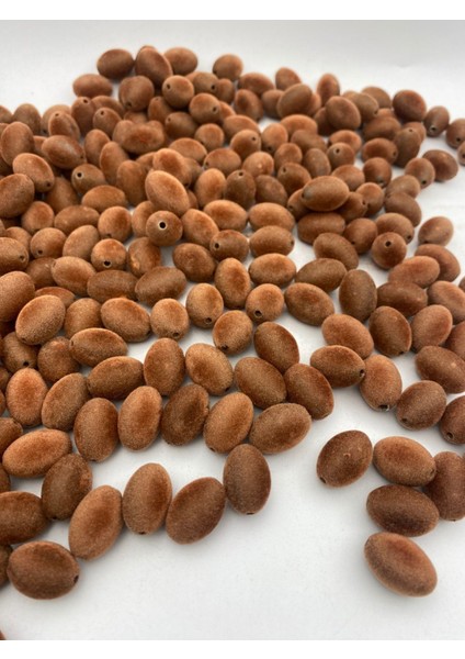 Açık Kagverengibadem Model Kadife Boncuk Takı, Çanta Yapım Boncuğu ( 100GR,~40 Adet)