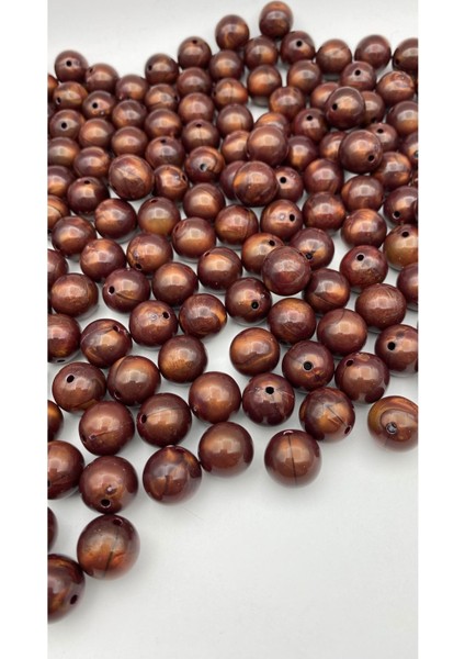 16MM Kahverengi Ebruli Karamel Boncuk,takı,aksesuar, Çanta Yapım Boncuğu (100GR ~42ADET Boncuk) fiyatları