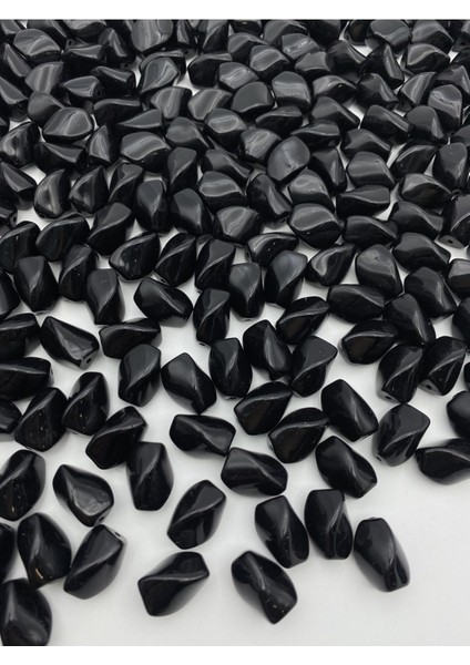 Siyah Küt Burguluakrilik Boncuk,çanta Yapım, Takı Boncuğu (100GR, ~60 Adet) modelleri