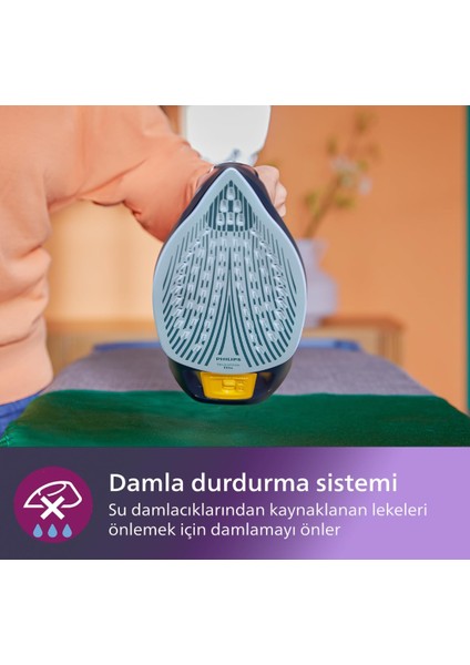 7500 Serisi Azur Buharlı Ütü 3200W, 55G/DK Sürekli Buhar, 260G Şok Buhar, DST7510+TÜY&HAV Toplayıcı-Hediyeli