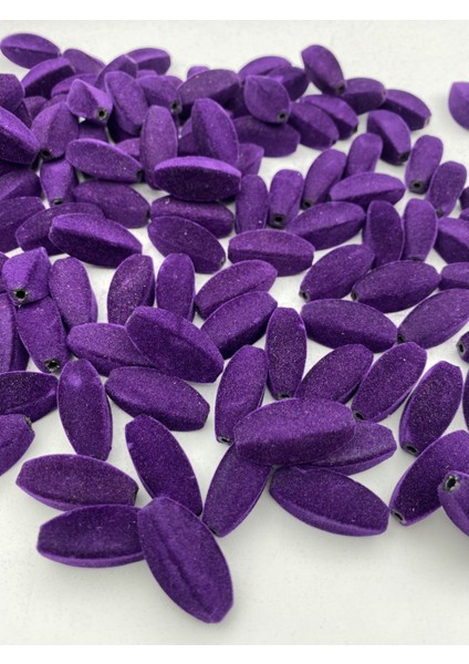 Mor Renk Köşeli Kütük Model Kadife Boncuk Takı, Çanta Yapım Boncuğu ( 100GR,~26 Adet) modelleri
