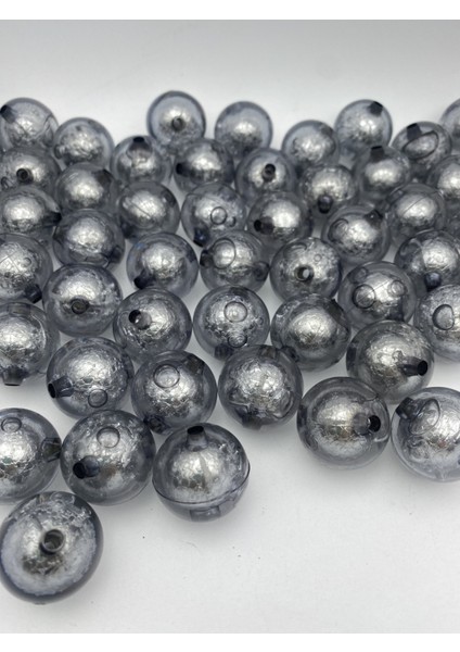 24MM Içi Folyolu Füme / Gri/ Antrasit Renk Akrilik Boncuk,takı, Çanta Yapım Boncuğu (100GR,~14ADET)