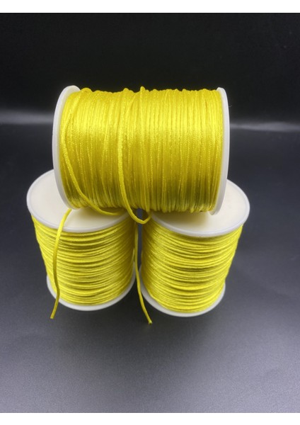 Floş Ip, 100 Metre (Bobin) Sarı Renk Floş Ip, 1mm Floş Ip / Sıçan Kuyruğu Takı Bileklik Ipi fiyatları
