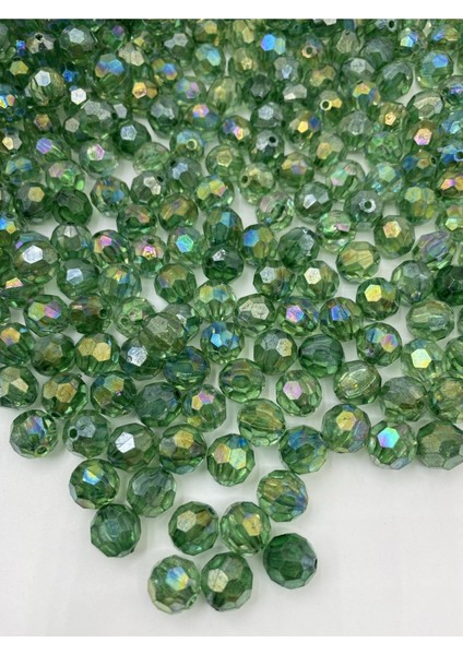 12MM Janjanlı Zümrüt Yeşili,yeşil Petek Model Akrilik Boncuk,takı Yapım Hobi BONCUĞU(100GR~120 Adet)